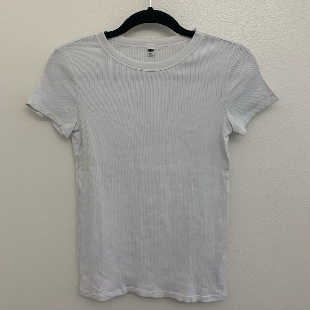 Uniqlo Ribbed Crew Neck Short-Sleeve T-shirt